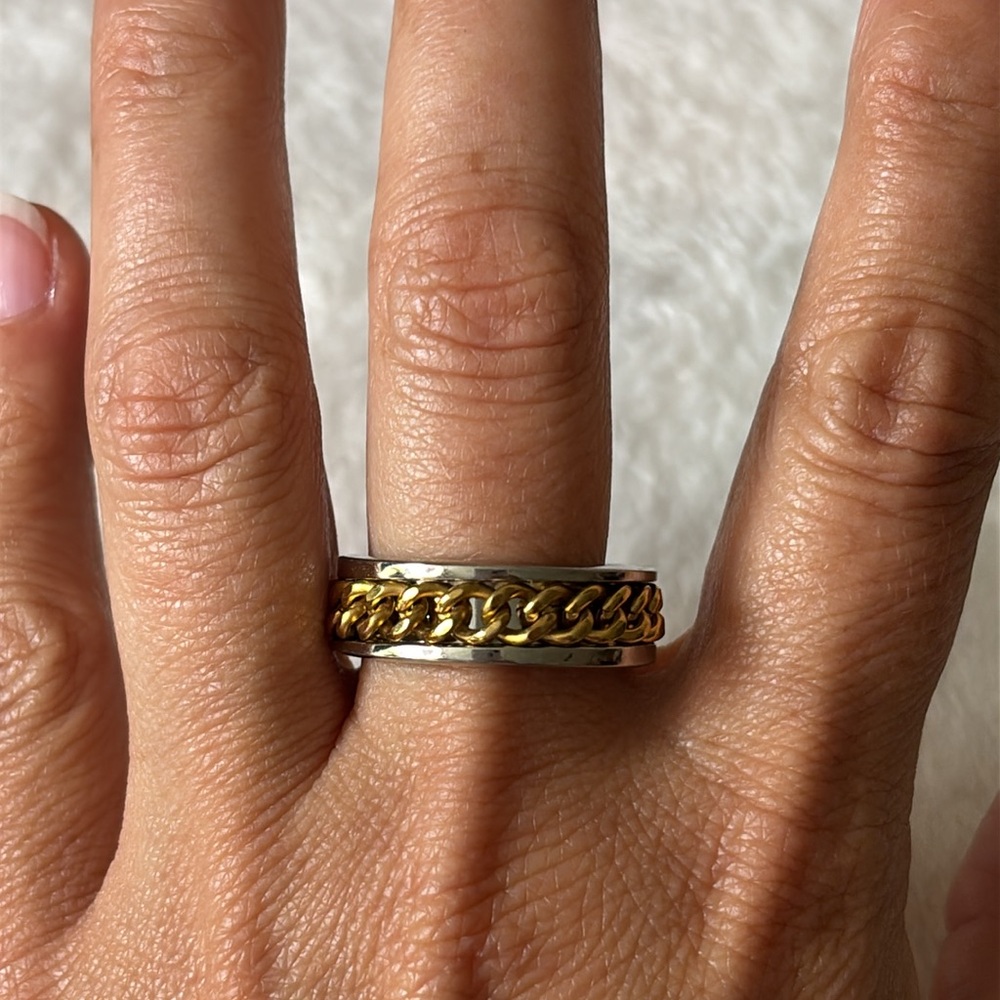 NEW Cuban Link 18k Gold Filled Ring - Picture 2 of 4